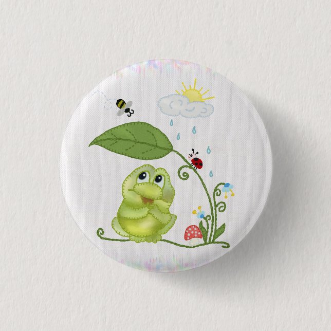 Badge Rond 2,50 Cm Grenouille d'été  (Devant)