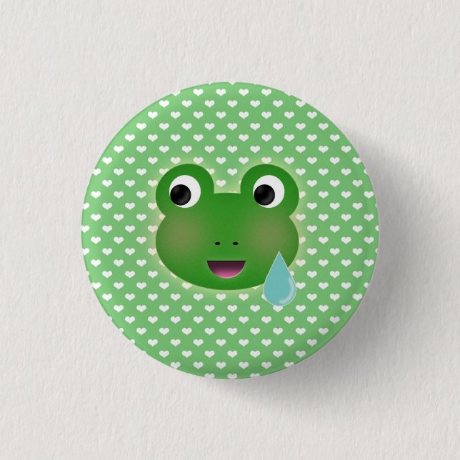 Badge Rond 2,50 Cm Grenouille Kawaii (Devant)