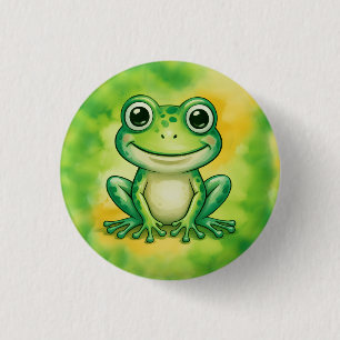 Badge Rond 2,50 Cm Grenouille mignonne verte