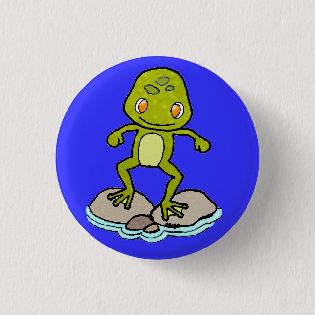 Badge Rond 2,50 Cm Grenouille verte mignonne (Devant)