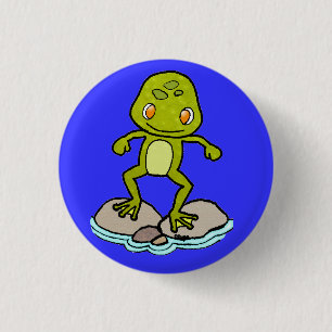 Badge Rond 2,50 Cm Grenouille verte mignonne