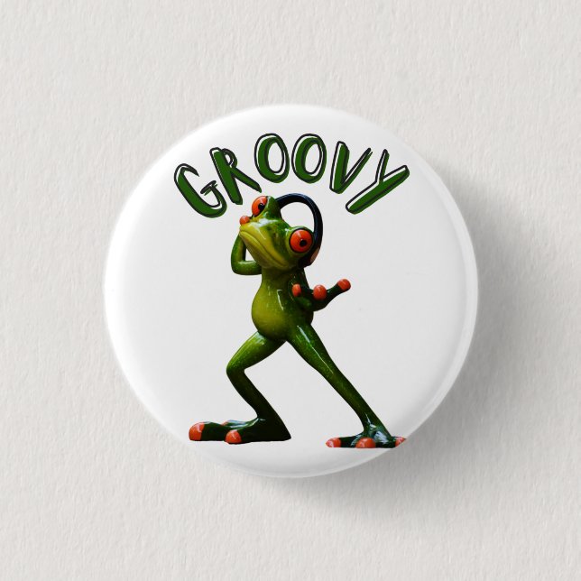 Badge Rond 2,50 Cm Grenouille verte super (Devant)