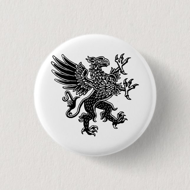 Badge Rond 2,50 Cm Griffin - noir et blanc (Devant)