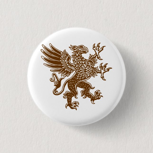 Badge Rond 2,50 Cm Griffin - Noix Brown (Devant)