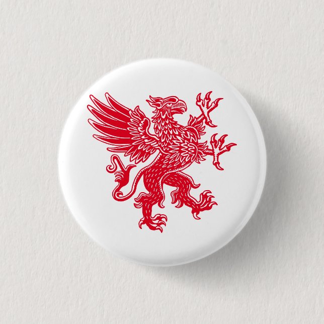 Badge Rond 2,50 Cm Griffin - Rouge (Devant)