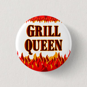 Badge Rond 2,50 Cm Grill Queen Funny BBQ Dit