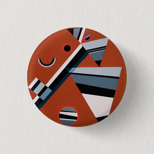 Badge Rond 2,50 Cm Gris de Kandinsky Peinture Abstraite Art moderne (Devant)