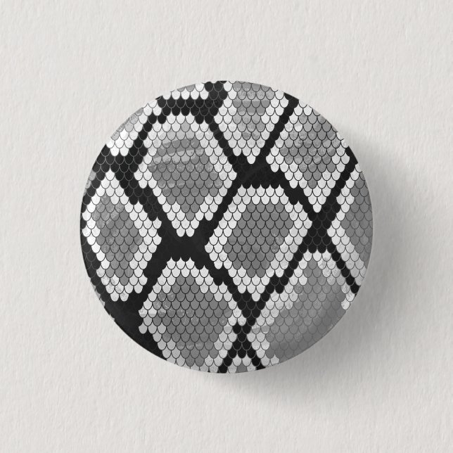 Badge Rond 2,50 Cm Gris de serpent, blanc et noir (Devant)