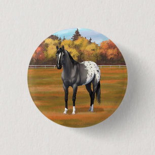 Badge Rond 2,50 Cm Gris Grulla Appaloosa Quartier Horse Stallion