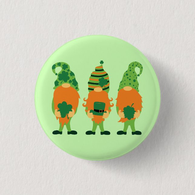Badge Rond 2,50 Cm Grnomes de la Saint Patrick (Devant)