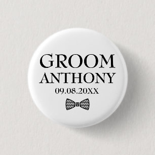 Badge Rond 2,50 Cm Groom Black élégant Mariage cadeaux élégants