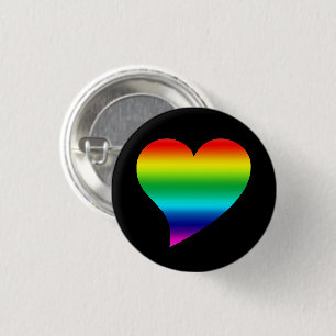 Badge Rond 2,50 Cm Gros orgueil lgbtq couleurs arc-en-ciel Coeur, Amo