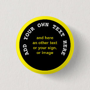 Badge Rond 2,50 Cm Gros point noir + votre dossier, texte et idées