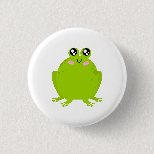 Badge Rond 2,50 Cm Grosse grenouille mignonne (Devant)