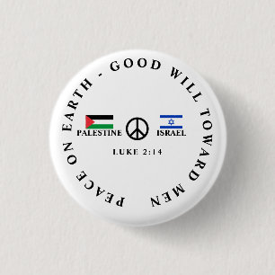 Badge Rond 2,50 Cm Guerre Israël - Palestine Luc 2:14 PAIX