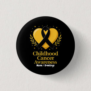 Badge Rond 2,50 Cm Guerrier de sensibilisation au cancer de l'enfance