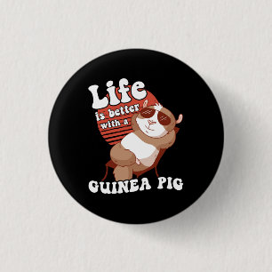 Badge Rond 2,50 Cm Guinée Cochon Chilling La vie mieux