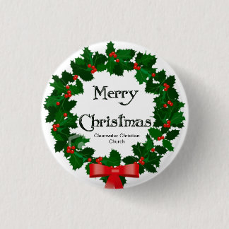 Badge Rond 2,50 Cm Guirlande de Joyeux Noël