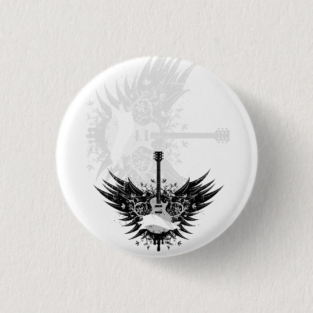 Badge Rond 2,50 Cm Guitar-Angel (Devant)