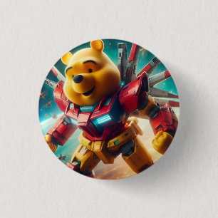 Badge Rond 2,50 Cm Gundam Winnie l'Ooh 1