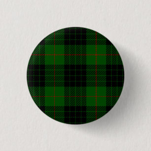 Badge Rond 2,50 Cm Gunn tartan vert noir plaid