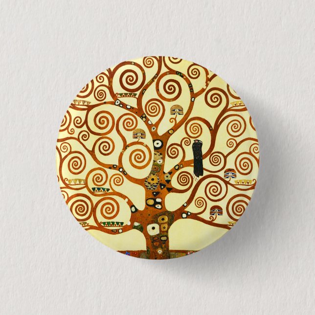Badge Rond 2,50 Cm Gustav Klimt L'Arbre de la Vie Art fine (Devant)
