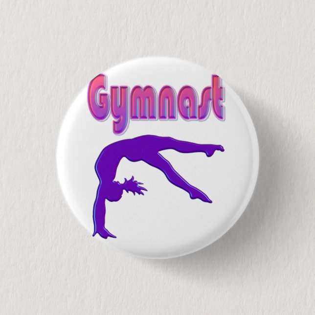Badge Rond 2,50 Cm Gymnaste Power Tumbling Purple Metallen (Devant)