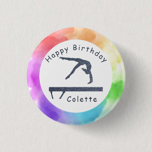 Badge Rond 2,50 Cm Gymnastique Balayage de l'équilibre d'anniversaire