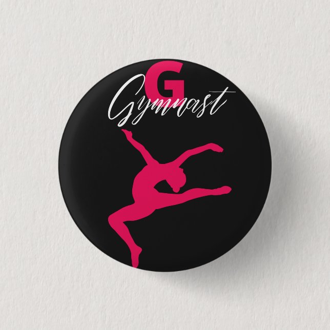 Badge Rond 2,50 Cm Gymnastique Monogramme G est pour Gymnaste (Devant)