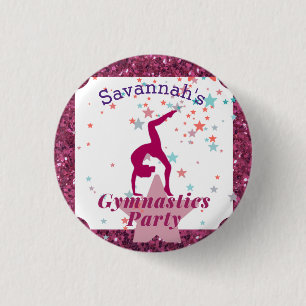 Badge Rond 2,50 Cm Gymnastique Parties scintillant et étoiles