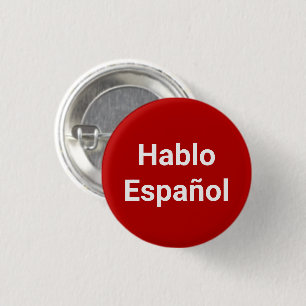 Badge Rond 2,50 Cm Hablo Español rouge blanc Je parle espagnol épingl