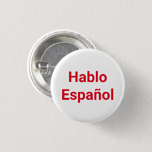 Badge Rond 2,50 Cm Hablo Español rouge blanc Je parle espagnol épingl