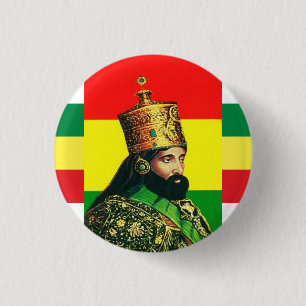 Badge Rond 2,50 Cm Haile Selassie I Jah Rastafari Rasta Racines De Re