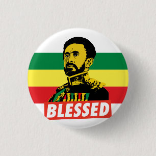 Badge Rond 2,50 Cm Haile Selassie I Jah Rastafari Rasta Reggae Racine