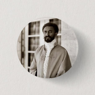Badge Rond 2,50 Cm Haile Selassie I Jah Rastafari Reggae Rasta Button