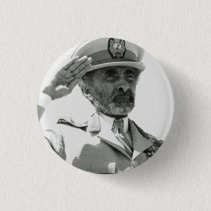 Badge Rond 2,50 Cm Haile Selassie I Jah Rastafari Reggae Rasta Button