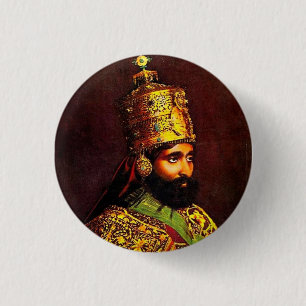 Badge Rond 2,50 Cm Haile Selassie I Jah Rastafari Reggae Rasta Button