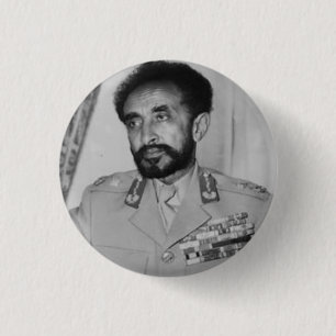 Badge Rond 2,50 Cm Haile Selassie - Jah - Messie - Bouton Rastafari