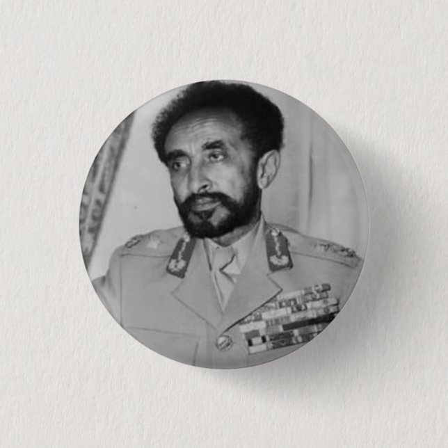 Badge Rond 2,50 Cm Haile Selassie - Jah - Messie - Bouton Rastafari (Devant)