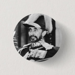 Badge Rond 2,50 Cm Haile Selassie - Jah - Messie - Bouton Rastafari