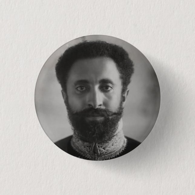 Badge Rond 2,50 Cm Haile Selassie - Jah - Messie - Bouton Rastafari (Devant)