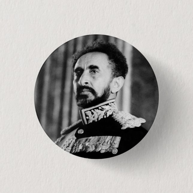 Badge Rond 2,50 Cm Haile Selassie - Jah - Messie - Bouton Rastafari (Devant)