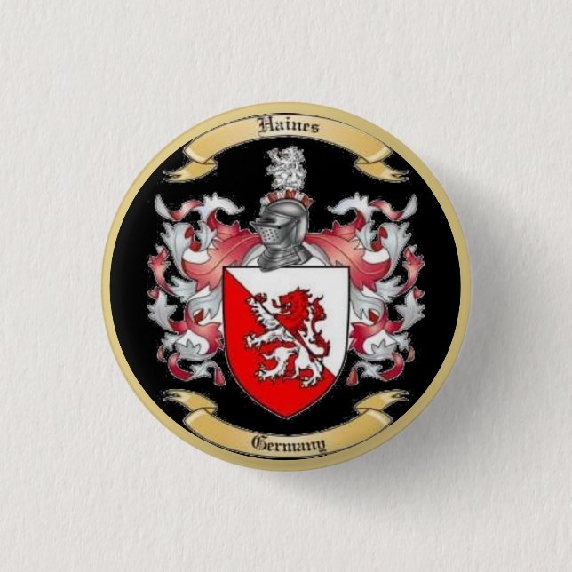 Badge Rond 2,50 Cm Haines Family Crest * (Devant)