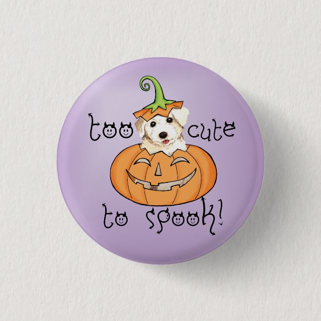 Badge Rond 2,50 Cm Halloween Bichon (Devant)