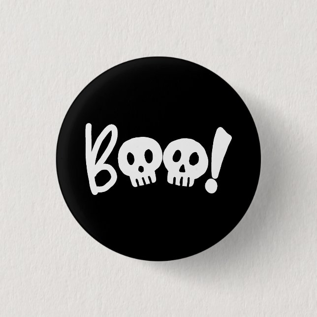 Badge Rond 2,50 Cm Halloween Boo effrayer (Devant)