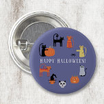 Badge Rond 2,50 Cm Halloween Chat Éffrayant<br><div class="desc">Chats mignons et éffrayants,  lanternes citrouilles et fantômes. Amusez-vous pour une fête d'Halloween,  ou changez le texte pour personnaliser. Art original de Nic Squirrell.</div>