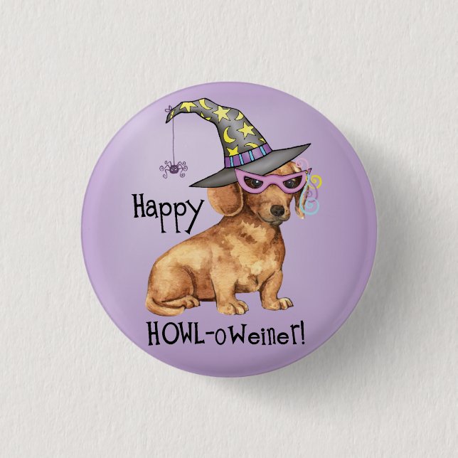 Badge Rond 2,50 Cm Halloween Dachshund (Devant)