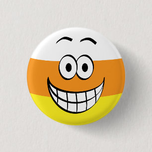 Badge Rond 2,50 Cm Halloween drôle, Joyeux Candy Corn