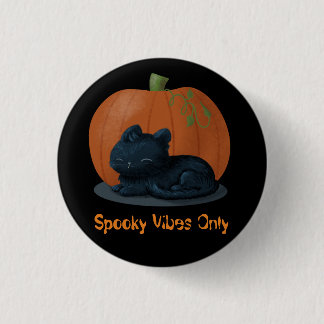 Badge Rond 2,50 Cm Halloween éffrayante Vibes Chat