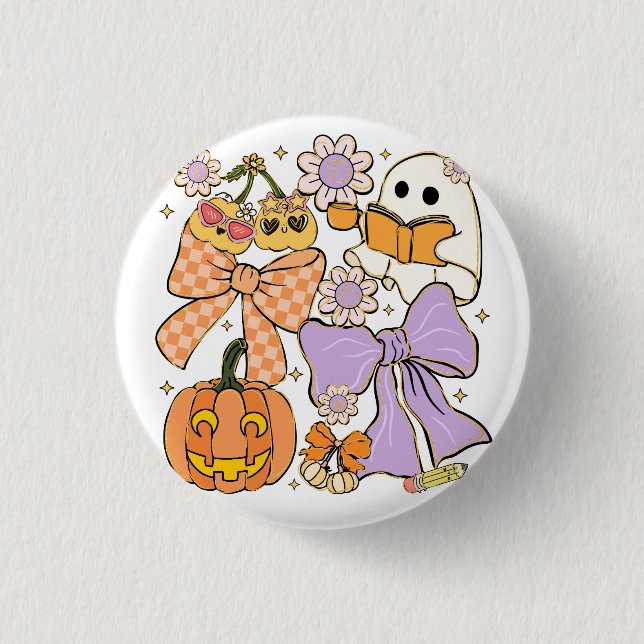 Badge Rond 2,50 Cm Halloween enseignant éffrayant (Devant)